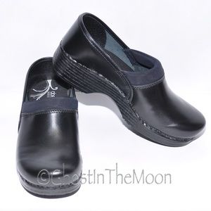 ABEO Ellie Biosystem Black Leather Comfort Professional Slip On Clog 6.5 N NWOB